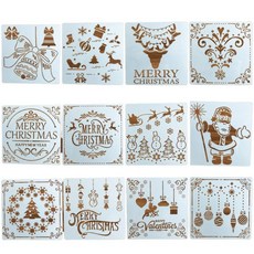 산타클로스 그림 스텐실 벽 집 장식 스크랩북 아트 공예용, 1개