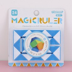24段百變折疊玩具 智力教具 魔尺 百變折疊 智力 腦力 兒童玩具, 1個, 藍色