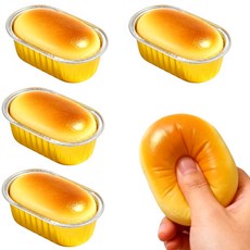 굿즈라이프 치즈케이크 말랑이 스퀴시 스트레스볼, 4개, 치즈빵