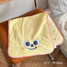 可愛卡通浴袍浴巾套裝 浴裙+浴巾+乾髮帽 居家必備, 奶酪萌萌：毛巾,默認
