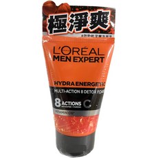 巴黎萊雅 男仕炭黑酷涼 8效勁能深層洗面乳 100ml, 1個, 8效勁能深層(9741)