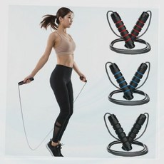줄넘기 와이어 홈트레이닝 유산소운동 다이어트 헬스 실내운동 피트니스 줄꼬임방지 스피드, 1개, 160g_블랙