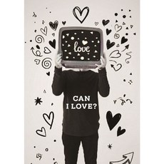 그레이 하트 감성 키치한 힙한 사진 포토 액자 홈인테리어 방꾸미기 카페 포스터 A2 A3 A4 01, 03