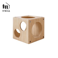 好物良品 實木寵物貓隧道貓迷宮置物箱 單元式貓玩具 貓隧道 貓迷宮 置物架 收納 絨毛玩具收納, 1個, 二圓(超取店到店運送數量只能一個)