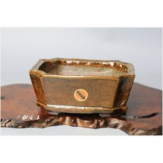 小樹安每日本盆缽秀峰飴釉隅切長方鉢12cm，日式餐具，精緻料理擺盤，提升用餐質感, 1個