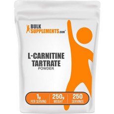 BulkSupplements. com L-카르니틴 L-타르트레이트 파우더 - 카르니틴 보충제 L-카르니틴 타르트레이트 L 카르니틴 1000mg - 아미노산 보충제 글루텐, 8.8 Ounce (Pack of 1), 250g, 1개