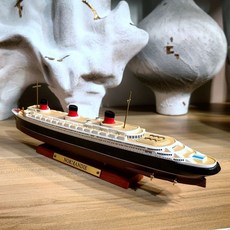 타이타닉모형 장식품 우드 목범선 완성품 배 프라모델, 25x3x7.5cm 노르망디호, 1개