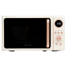 cooing home appliances 迷你復古奶油色按鈕旋鈕式微波爐 20L, MM-ER20CRA