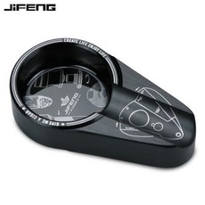 【崇德店】JIFENG雪茄煙灰缸 金屬煙灰缸單槽, 圖案黑色, 1個