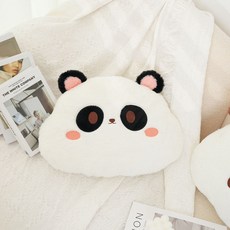 【開發票/統編】卡通可愛 客廳沙發靠枕 萌萌坐椅/辦公室久坐護腰靠墊 兩用款, 毛絨抱枕熊貓, 毛絨抱枕熊貓