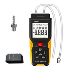 디지털 마노미터 듀얼 포트 차압 게이지 휴대용 가스 압력 테스터개 단위 백라이트, 1. 노란색, A. 36.80 KPa