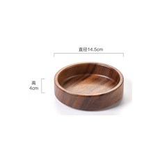 【N.SPACE】製作 木製零食盤 糕點盤, 1個, 胡桃木果盤 圓形, 棕色
