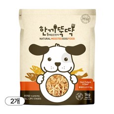 한끼뚝딱 전연령 강아지 황태담은 소프트사료, 황태+소, 1kg, 2개