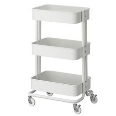 이케아 로스코그 3단 롤링카트 대형 45x35x77cm, 1개, 화이트