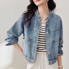 lofei 여성 데님자켓 슬림핏 캐주얼 봄 간절기 아우터 JK10
