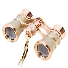 오페라글라스 뮤지컬 망원경 휴대용 복고풍 콘서트 확대경, 샴페인 + 체인