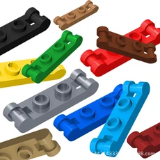 10PCS 18649 특수 1x2 핸들 포함 얇은 블록 모크 액세서리 곡선형 브릭 장난감과 호환 어린이용, 01 10PCS, 01 random
