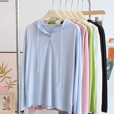 夏季連帽t恤 台出熱銷冰絲網紗連帽防曬罩衫韓版連帽寬松長袖T恤2025年夏季新款基礎款