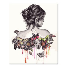 ADICO DIY數字油畫 40 x 50 cm PFF52, 蝴蝶女人, 1個
