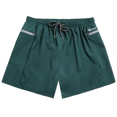 男士防尷尬速幹寬鬆大碼雙層五分平角游泳褲