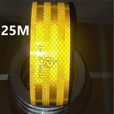 COVERONE 차량 반사 경고 테이프 반사 스티커 PET PCV 25M, 노랑, 1개