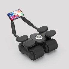 DFMEI 四肘撐式健腹輪自動回彈收腹卷腹運動練腹肌神器家用滾輪雙肘4輪, 如圖, 黑色