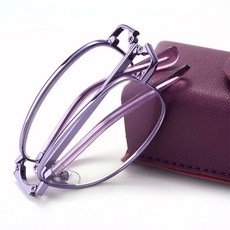 더쉴드 접이식 블루라이트 퍼플가죽케이스 고급안경, 1개, 퍼플 no301