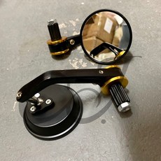 CJ Ebike 手把鏡 照後鏡 端子鏡 自行車後視鏡, 1個, 金 Gold 白鏡面