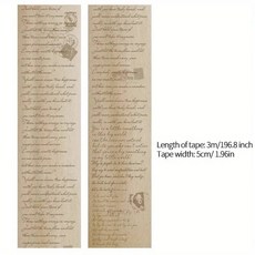 1 롤 빈티지 시 티켓 편지 식물 Washi 강력 접착 테이프 장식 Decora Diy Scrapbooking 스티커 라벨 216106, B