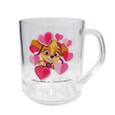 台灣製 兒童漱口杯 迪士尼 水杯 刷牙杯 幼稚園 牙刷杯 透明 美樂蒂 佩佩豬 蠟筆小新 巧虎 汪汪隊立大功 波力, 1個, 透明-汪汪隊-愛心粉 / 3018, 透明-汪汪隊-愛心粉