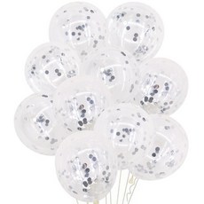 쥬다르 컨페티풍선 파티 이벤트 유아풍선놀이 미술놀이 10개입 (4가지컬러), 1개, 실버