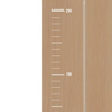 라라운드 자체제작 심플 키재기 스티커 200cm, 투명 화이트