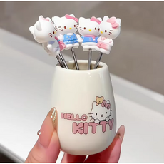 헬로키티 러블리 과일포크5P 세라믹 포크통세트, 1개