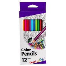 Pentel Arts 색연필 다양한 색상 12개 세트, 컬러 펜슬