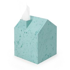 움브라 카사 티슈 박스 커버 욕실 침실 또는 사무실용 사랑스러운 집 모양 사각 클리넥스 홀더 흰색, Ocean Blue