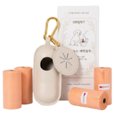 오르펫 물에 녹는 강아지 배변봉투 변기에 바로 버리는 수용성 풉백, 1박스, 40개입, 케이스 포함