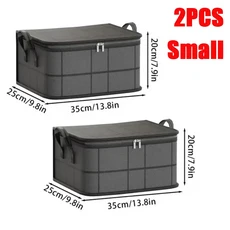 두꺼운 검정색 면직물 누비이불 보관 가방 (이사/포장용 특대형 부직포 옷, 10 Small-2PC