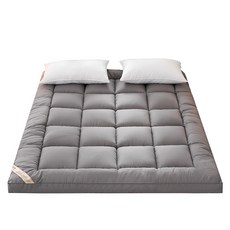 ZOZOFO 사계절 극세사 침대 토퍼 푹신한 매트리스 바닥 매트 10cm, 그레이(1500*2000mm)