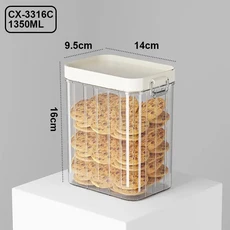 대용량 식품 저장 용기 투명 주방용 밀폐 건과일 시리얼 보관 크림색, 04 1350밀리리터