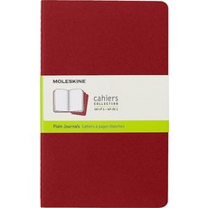 Moleskine Cahier 저널 소프트 커버 라지 (12.7cm x 21cm(5 8.25인치)) 유선 블랙 80페이지 (3개 세트), Moleskine Cahier 저널, 소프트 커버, 라