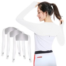 UV 자외선차단 쿨 토시 여름 여성 골프 볼레로 팔토시 3P, 화이트팔토시 3P