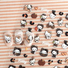 캐릭터76 호피고양이 네일스티커 (FEB-690), 1개