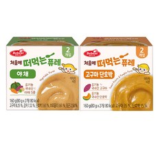 베베스트 처음에 떠먹는 퓨레 2종 국산 유기농 퓨레, 1세트, 320g, 야채+고구마단호박