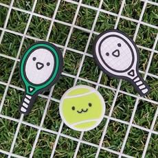 리트리버테니스 스마일 해피 라켓 진동방지 테니스 귀여운 댐프너 예쁜 댐프너 댐퍼 엘보링 3종, 1개, 스마일 테니스공 댐프너