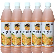 청솔 오렌지 음료 원액, 5개, 835ml