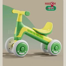 HAIICH 嬰幼兒學步車 平衡車 四輪無腳踏 防側翻, 布丁綠色