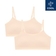 수아팜 주니어 2단계 쿨 메쉬 스포츠브라 끈나시형 2매 세트 스킨