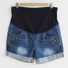 임산부 단추 롤업 청반바지 빅사이즈 외출임부복 0115 159942