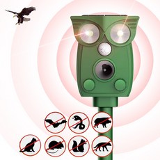 태양광 충전 강력초음파 조류 뱀 쥐 멧돼지 고라니 유해동물 적외선 퇴치기 LED 경보음, Sk-(806)