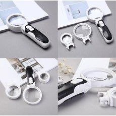 렌즈 탈부착 3in1 LED 실험용 돋보기 확대경 학습용 과학실험 준비물 측정